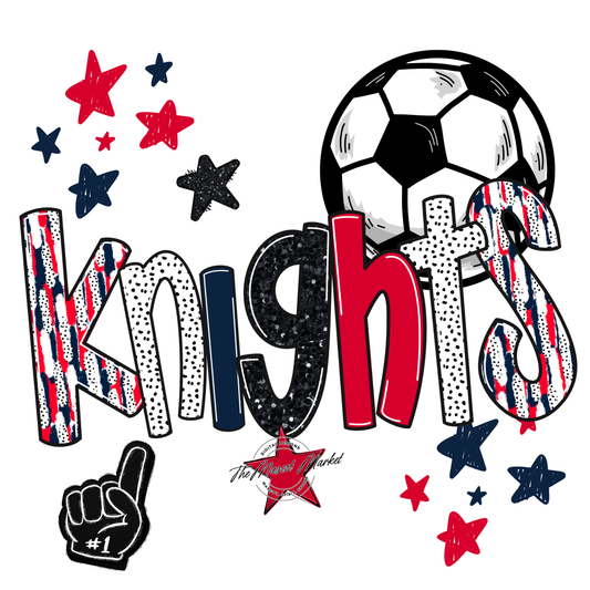 Knights Soccer Scrape-Navy-Red