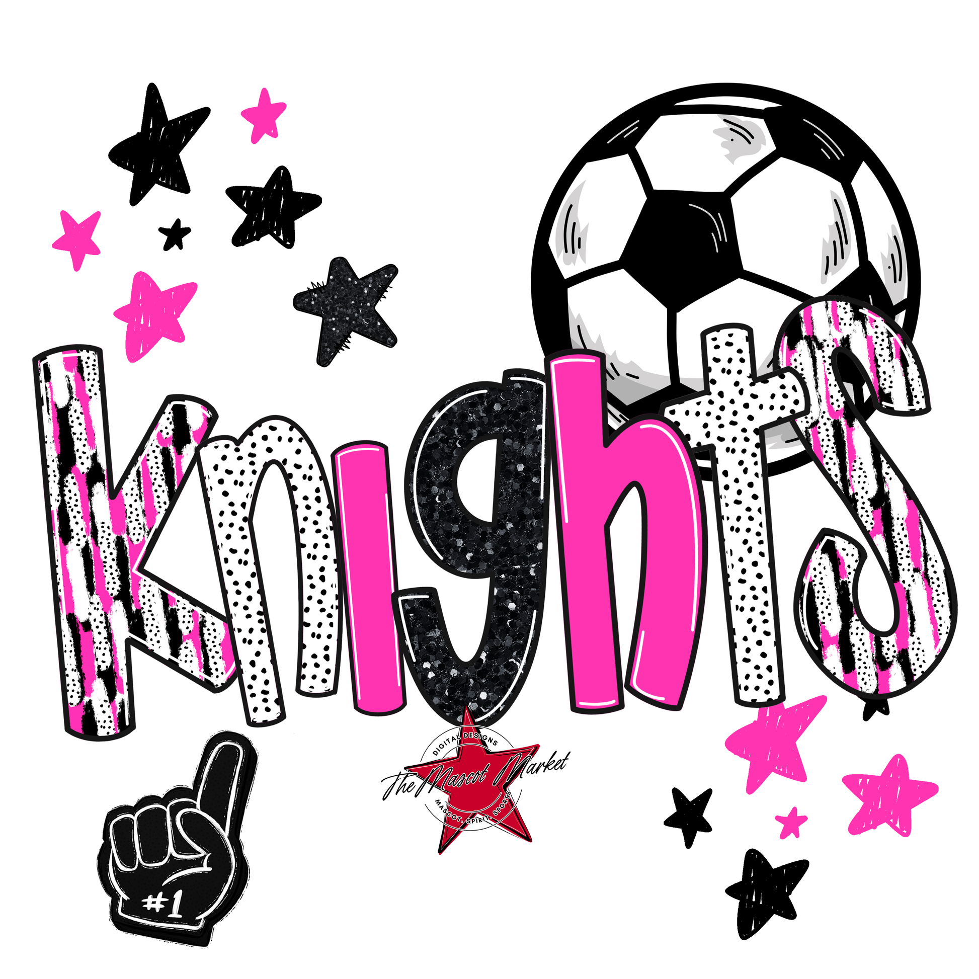 Knights Soccer Scrape-Pink