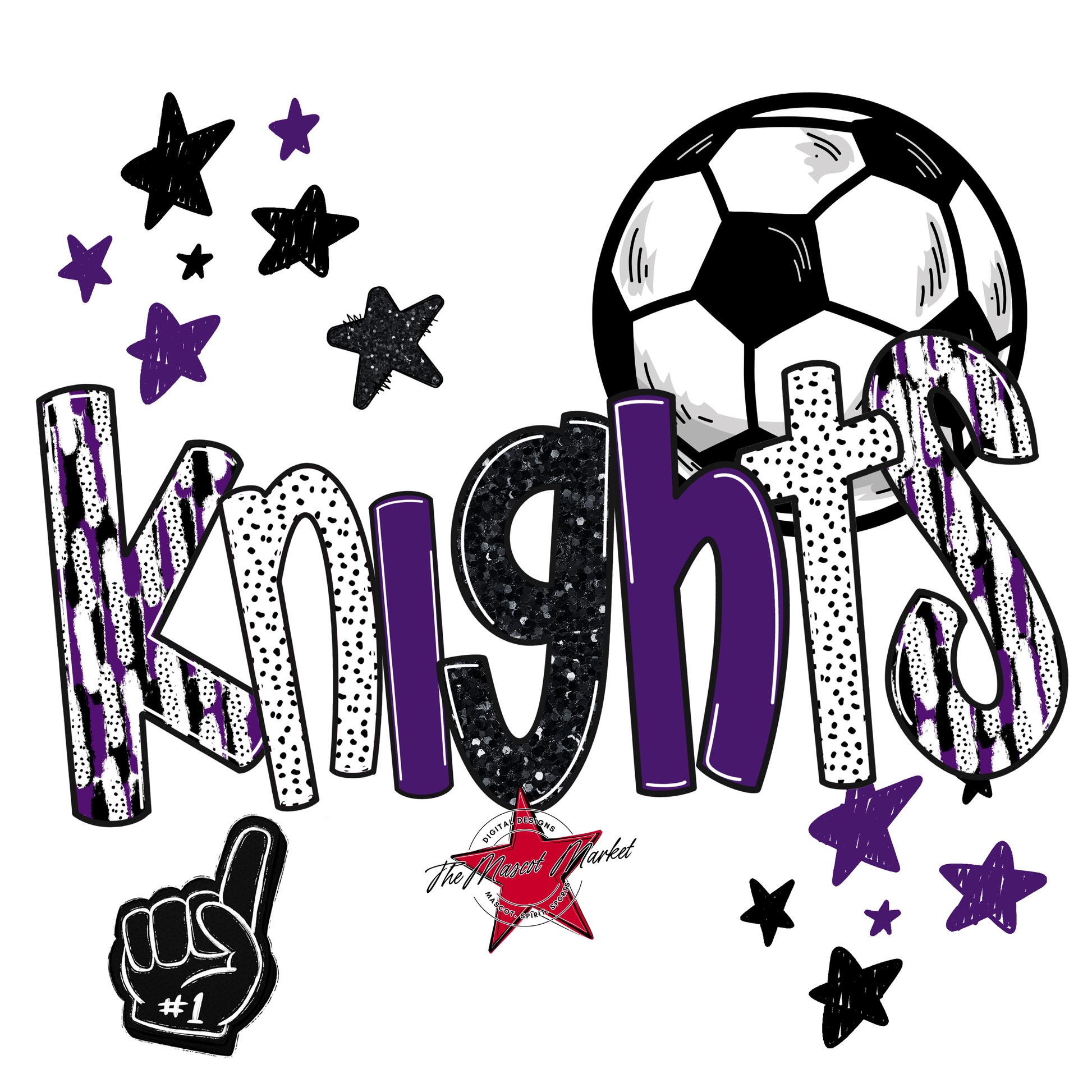 Knights Soccer Scrape-Purple