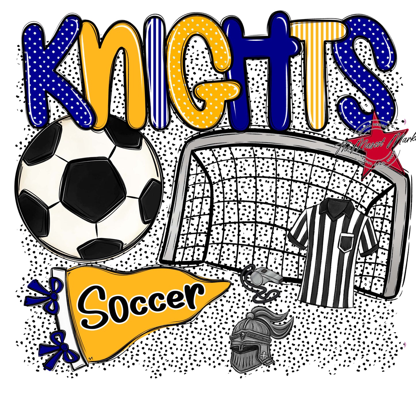 Knights Soccer Spirit-Blue & Yellow
