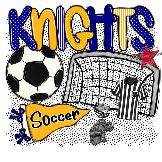 Knights Soccer Spirit-Blue & Yellow
