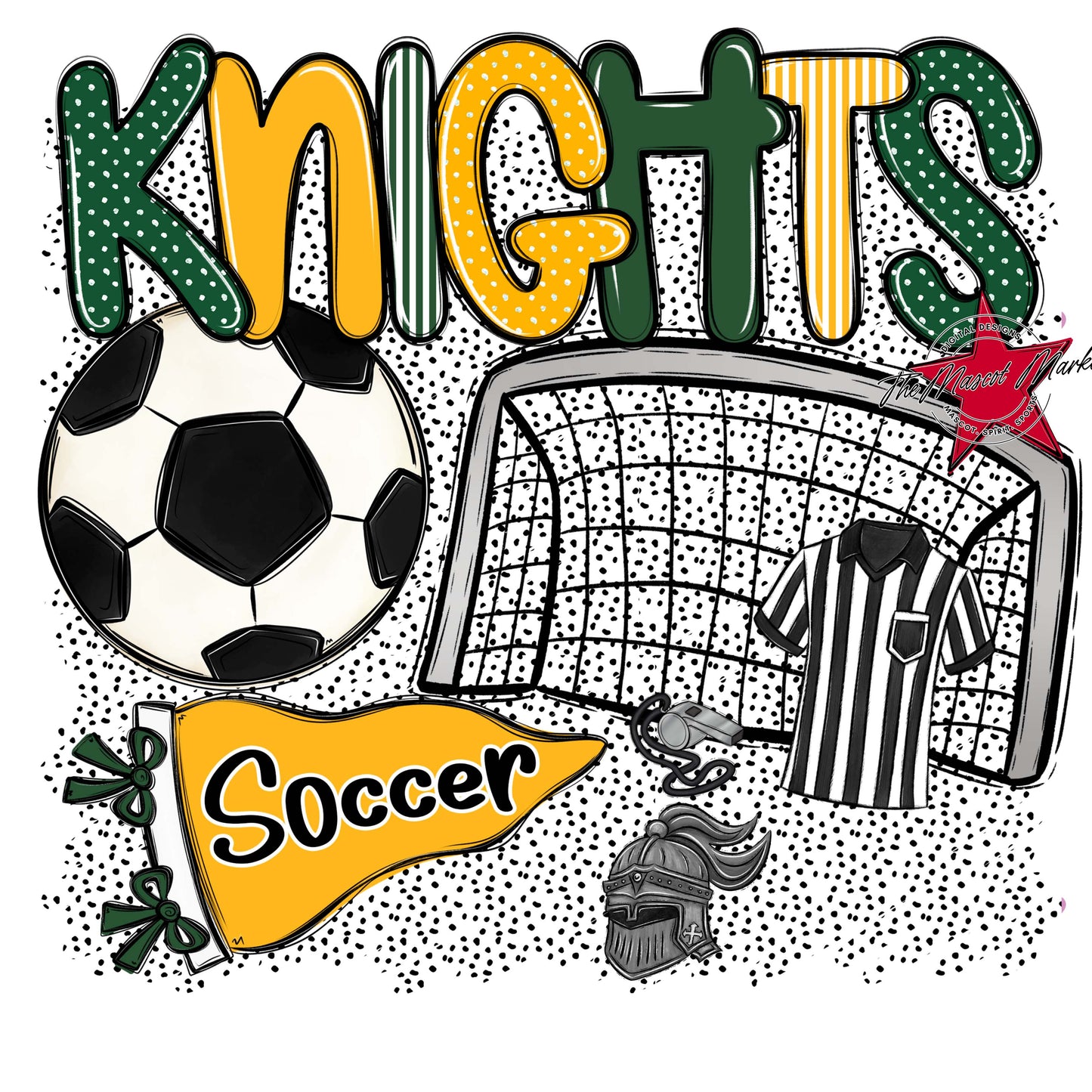 Knights Soccer Spirit-Green & Yellow