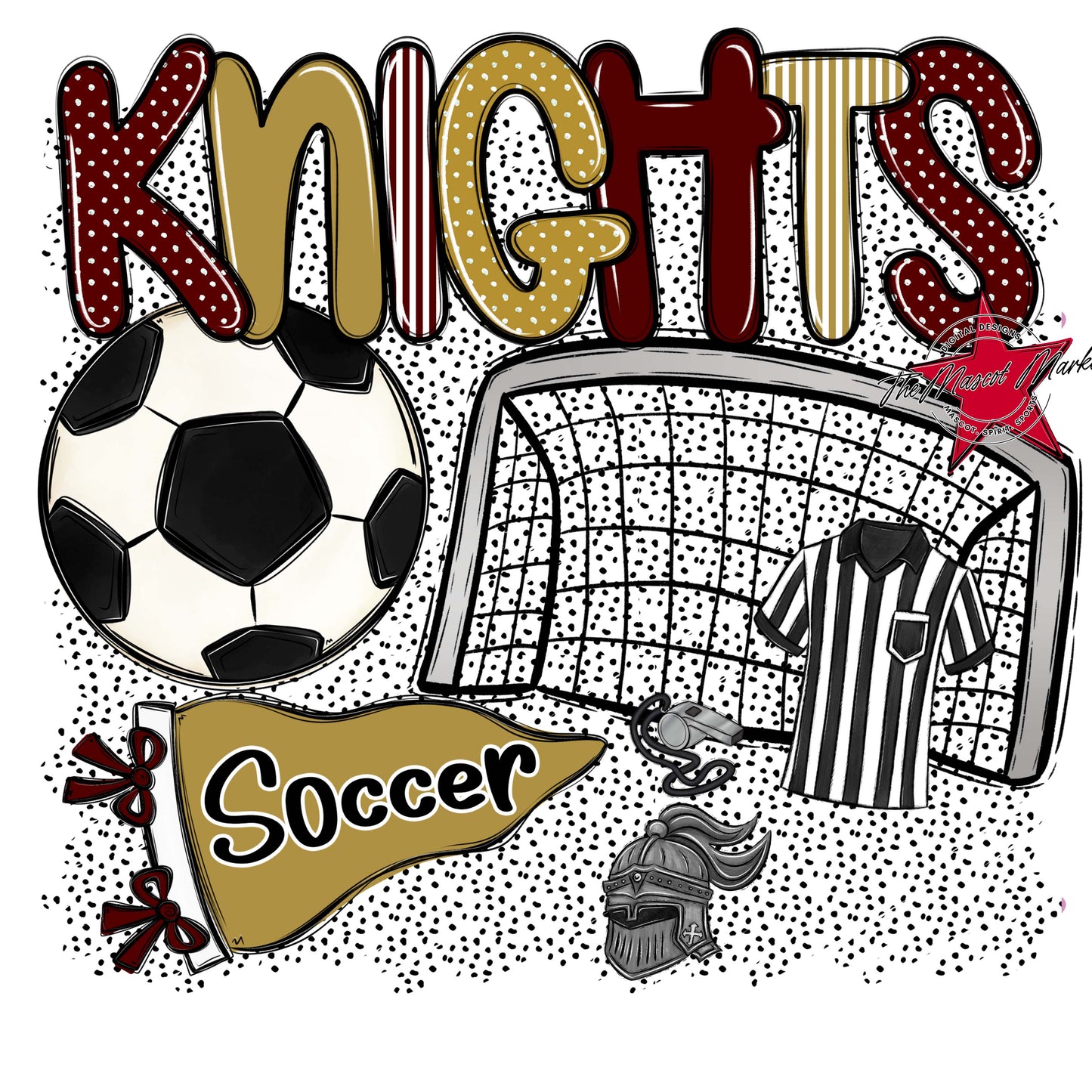 Knights Soccer Spirit-Maroon & Gold