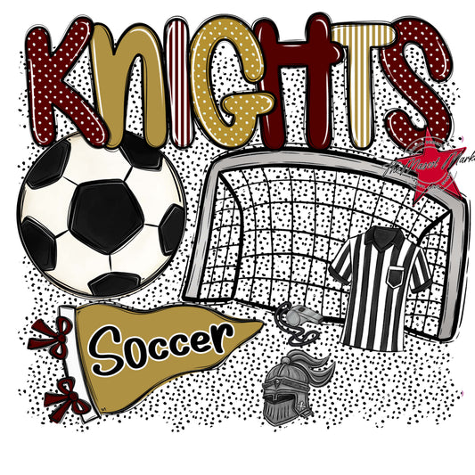 Knights Soccer Spirit-Maroon & Gold
