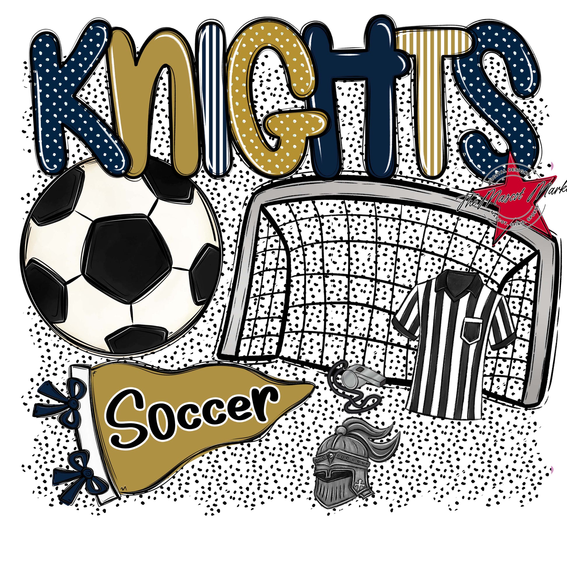 Knights Soccer Spirit-Navy & Gold