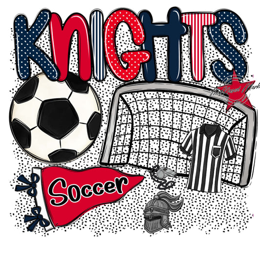 Knights Soccer Spirit-Navy & Red