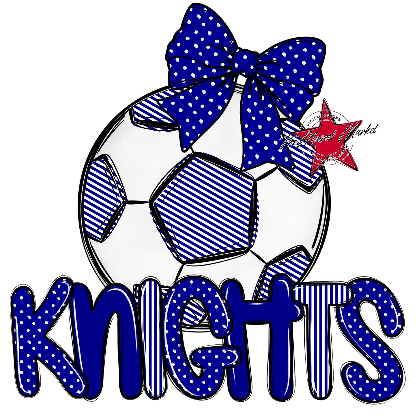Knights Soccer Spirit Design-Blue