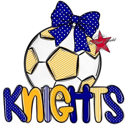 Knights Soccer Spirit Design-Blue & Yellow