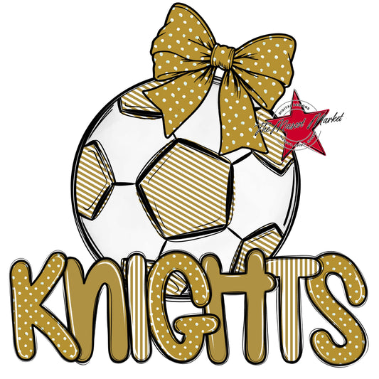Knights Soccer Spirit Design-Gold