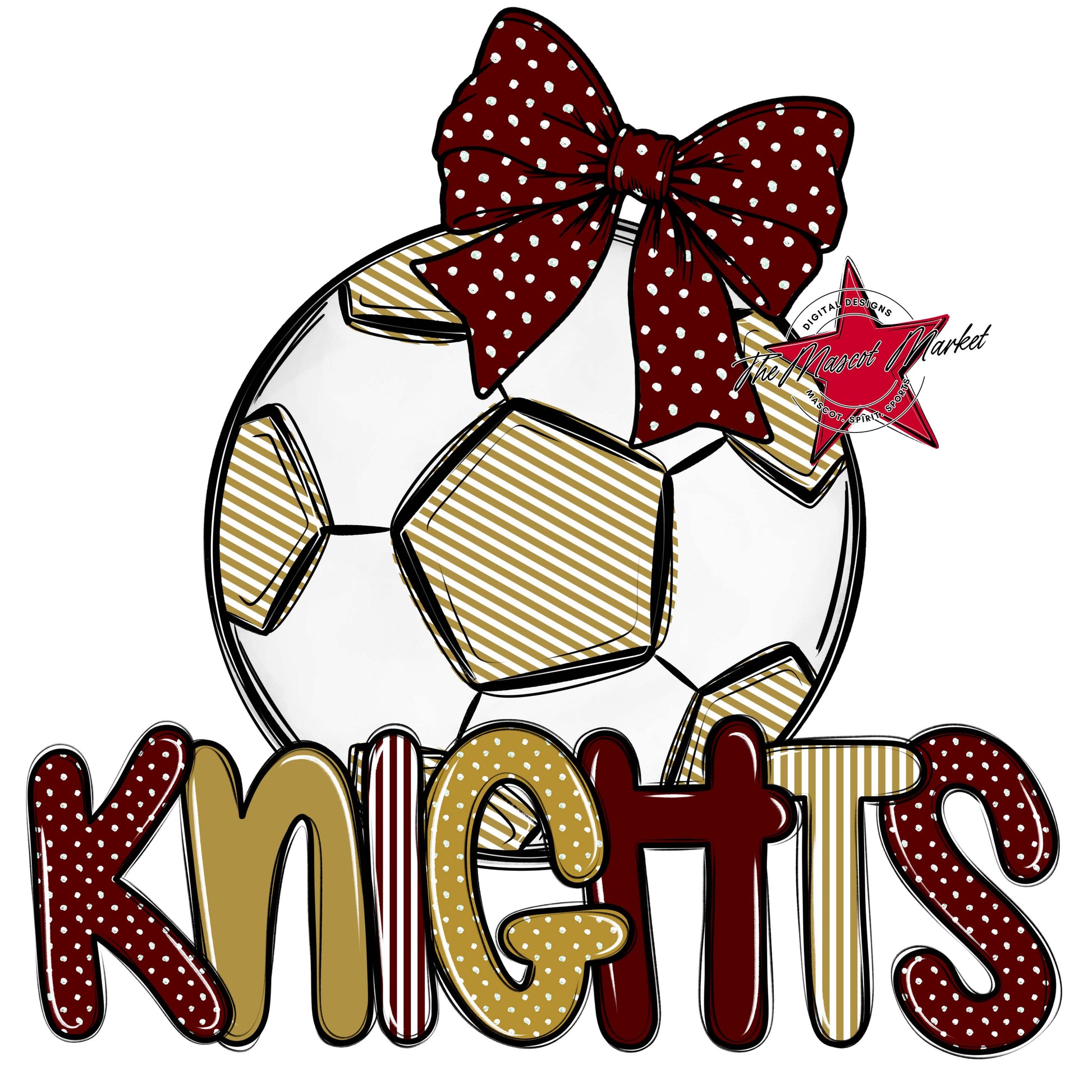 Knights Soccer Spirit Design-Maroon & Gold