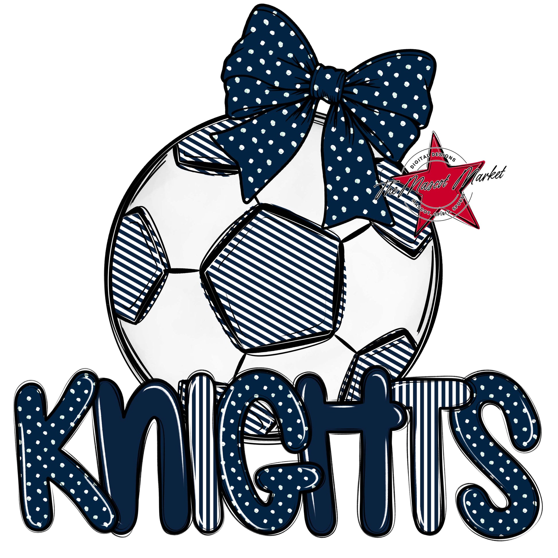 Knights Soccer Spirit Design-Navy