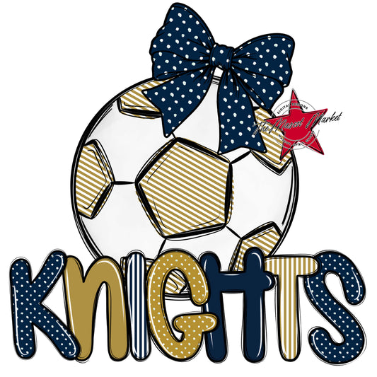 Knights Soccer Spirit Design-Navy & Gold