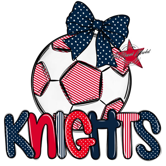 Knights Soccer Spirit Design-Navy & Red