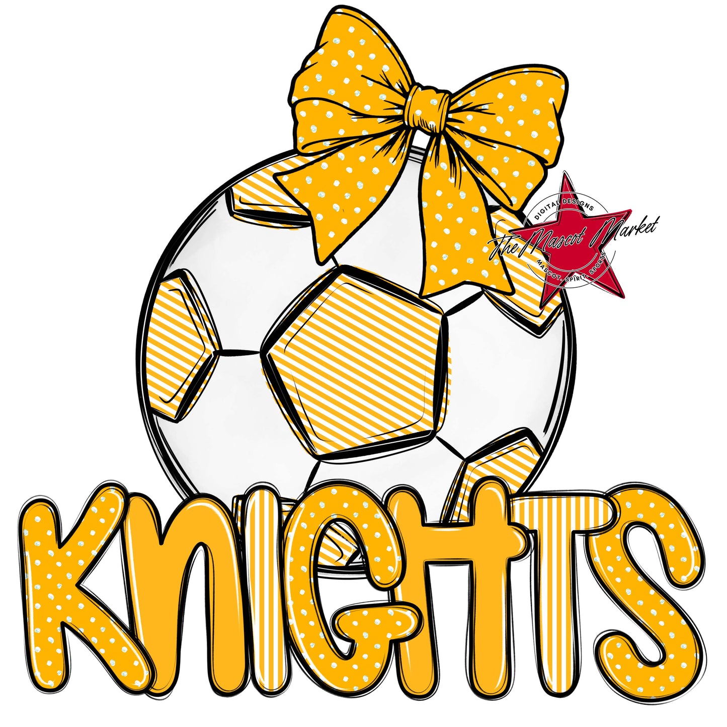 Knights Soccer Spirit Design-Yellow