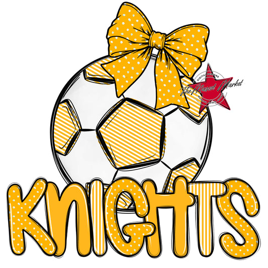 Knights Soccer Spirit Design-Yellow