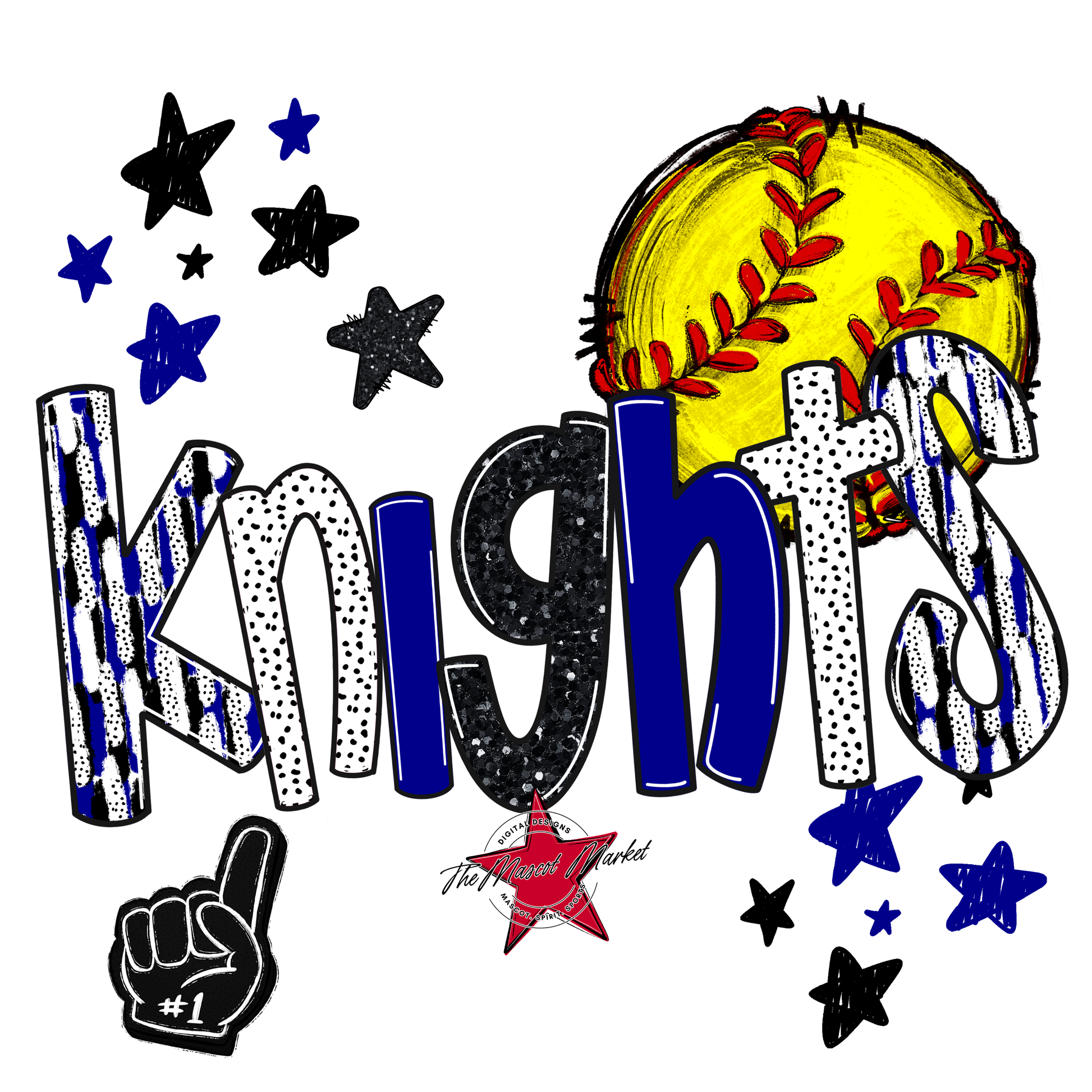 Knights Softball Scrape-Blue