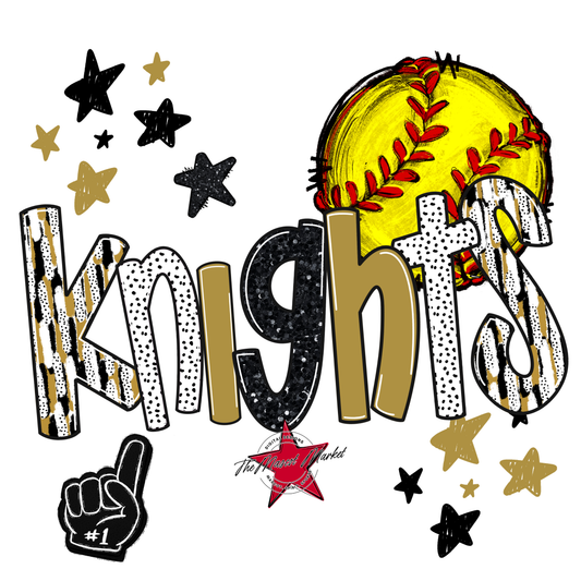 Knights Softball Scrape-Gold