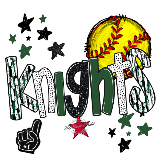 Knights Softball Scrape-Green