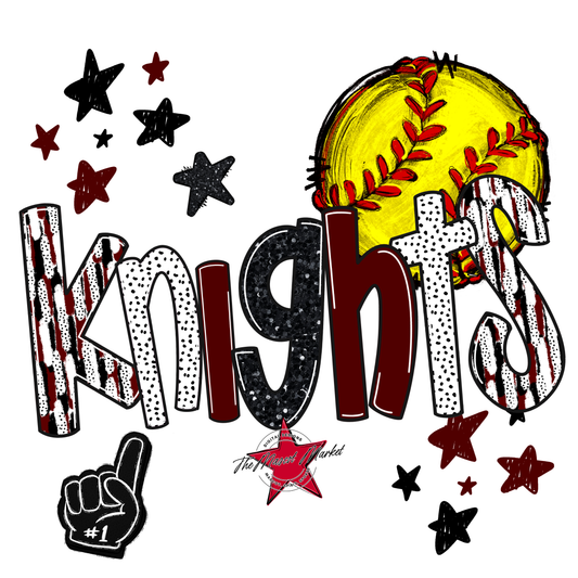Knights Softball Scrape-Maroon