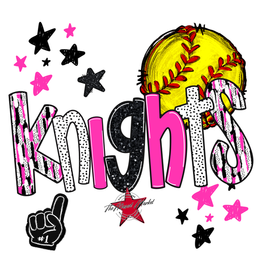 Knights Softball Scrape-Pink