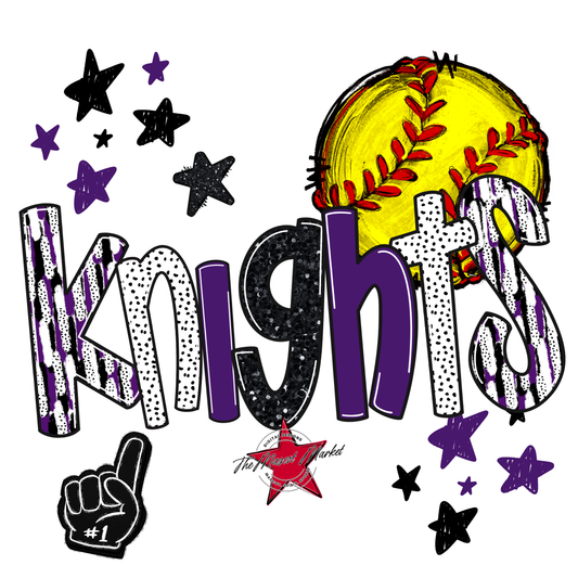 Knights Softball Scrape-Purple