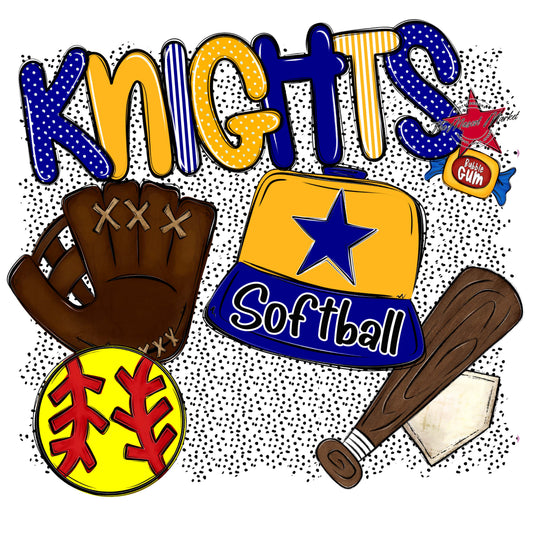 Knights Softball Spirit-Blue & Yellow