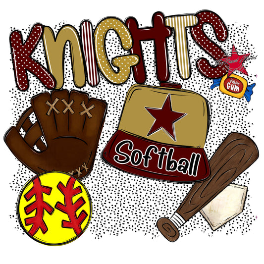 Knights Softball Spirit-Maroon & Gold
