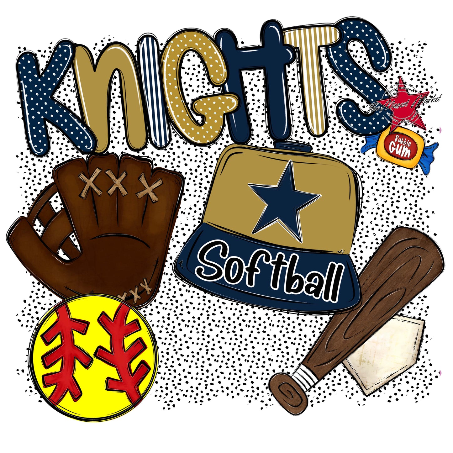 Knights Softball Spirit-Navy & Gold