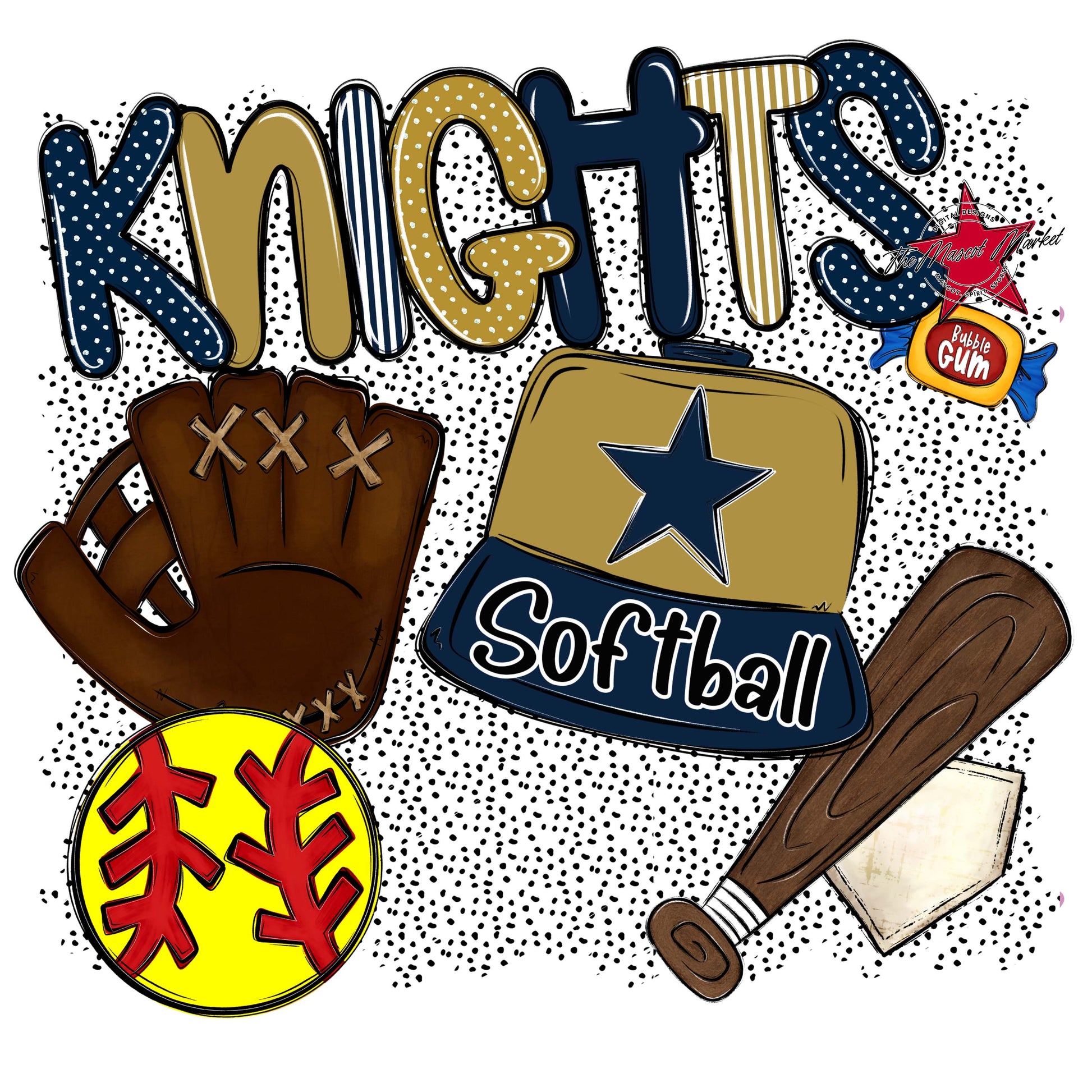 Knights Softball Spirit-Navy & Gold
