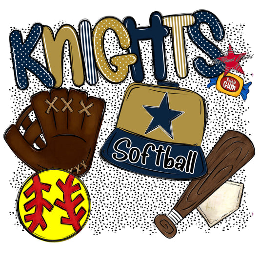 Knights Softball Spirit-Navy & Gold