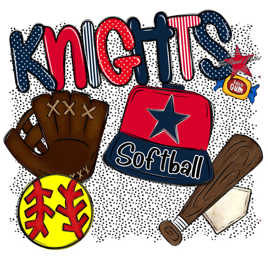 Knights Softball Spirit-Navy & Red