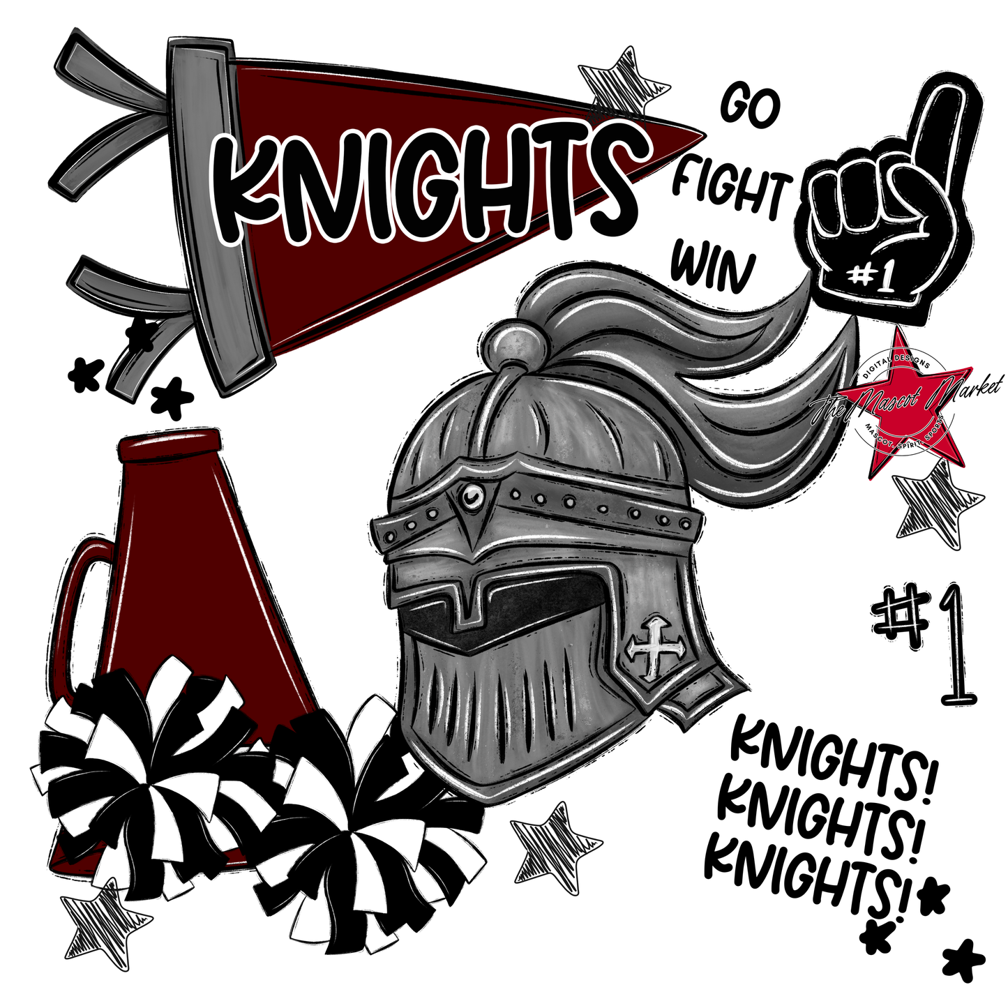 Knights Spirit Design-Maroon