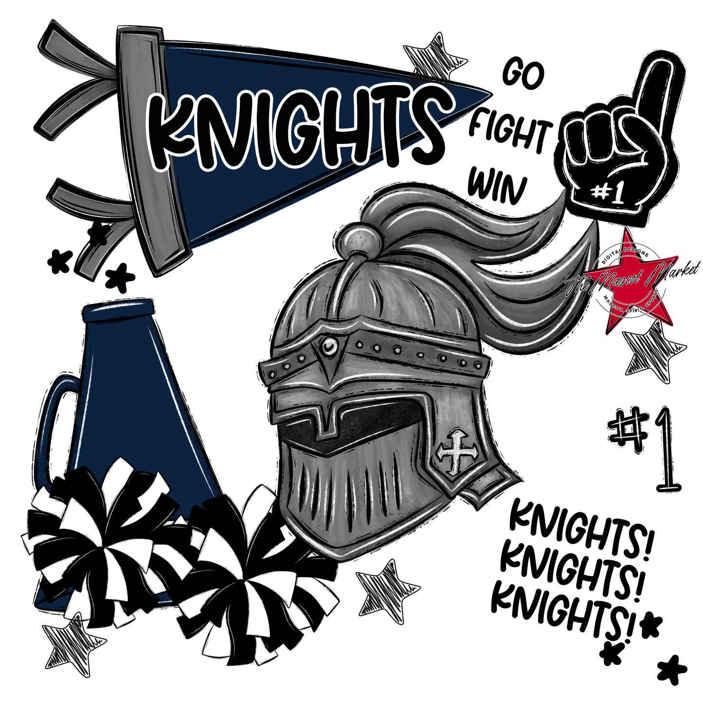 Knights Spirit Design-Navy
