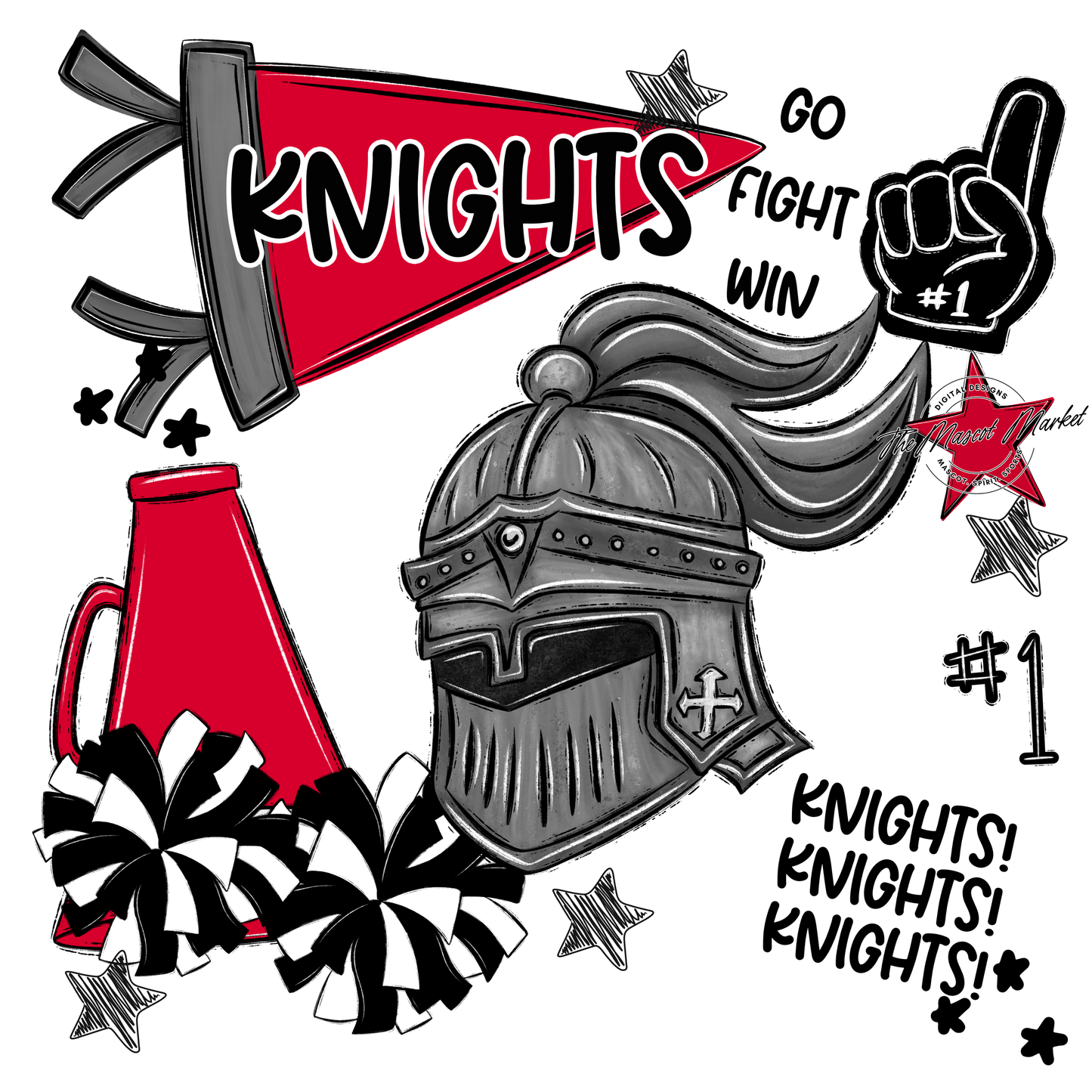 Knights Spirit Design-Red