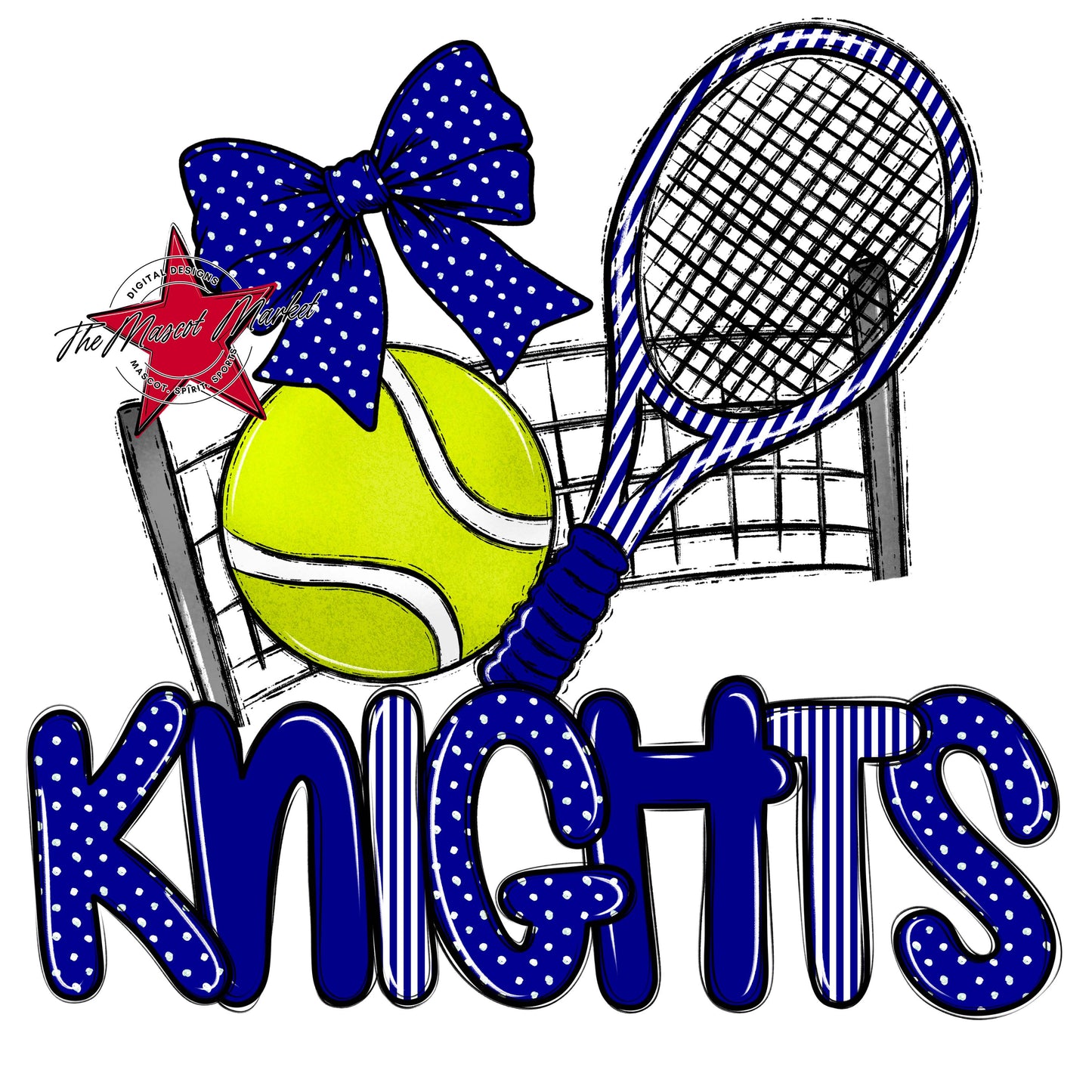Knights Tennis Spirit Design-Blue