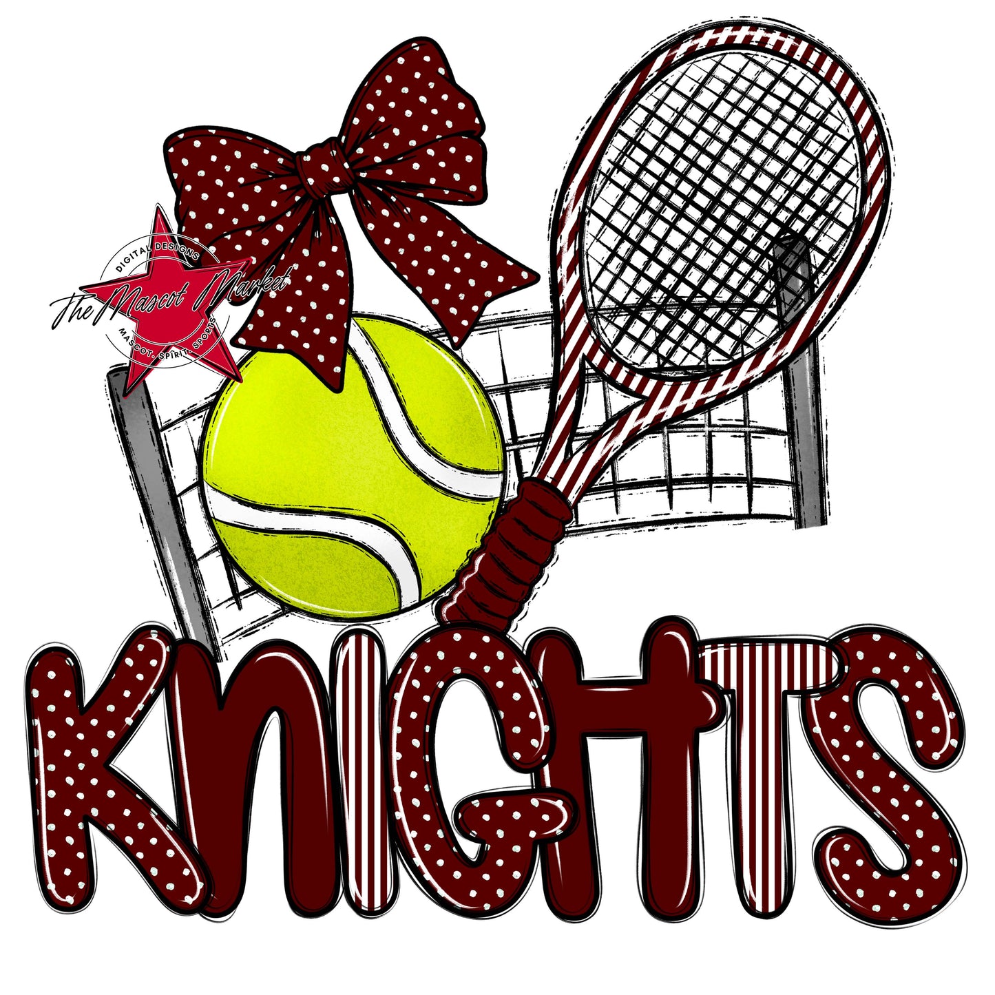 Knights Tennis Spirit Design-Maroon