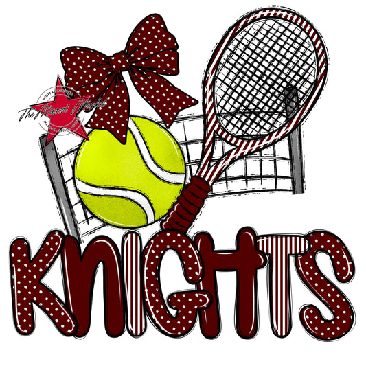 Knights Tennis Spirit Design-Maroon
