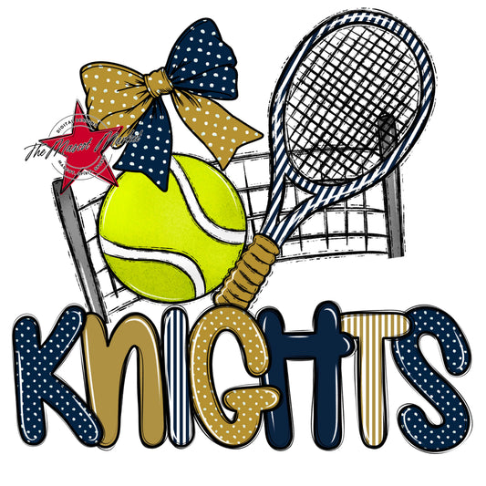 Knights Tennis Spirit Design-Navy & Gold