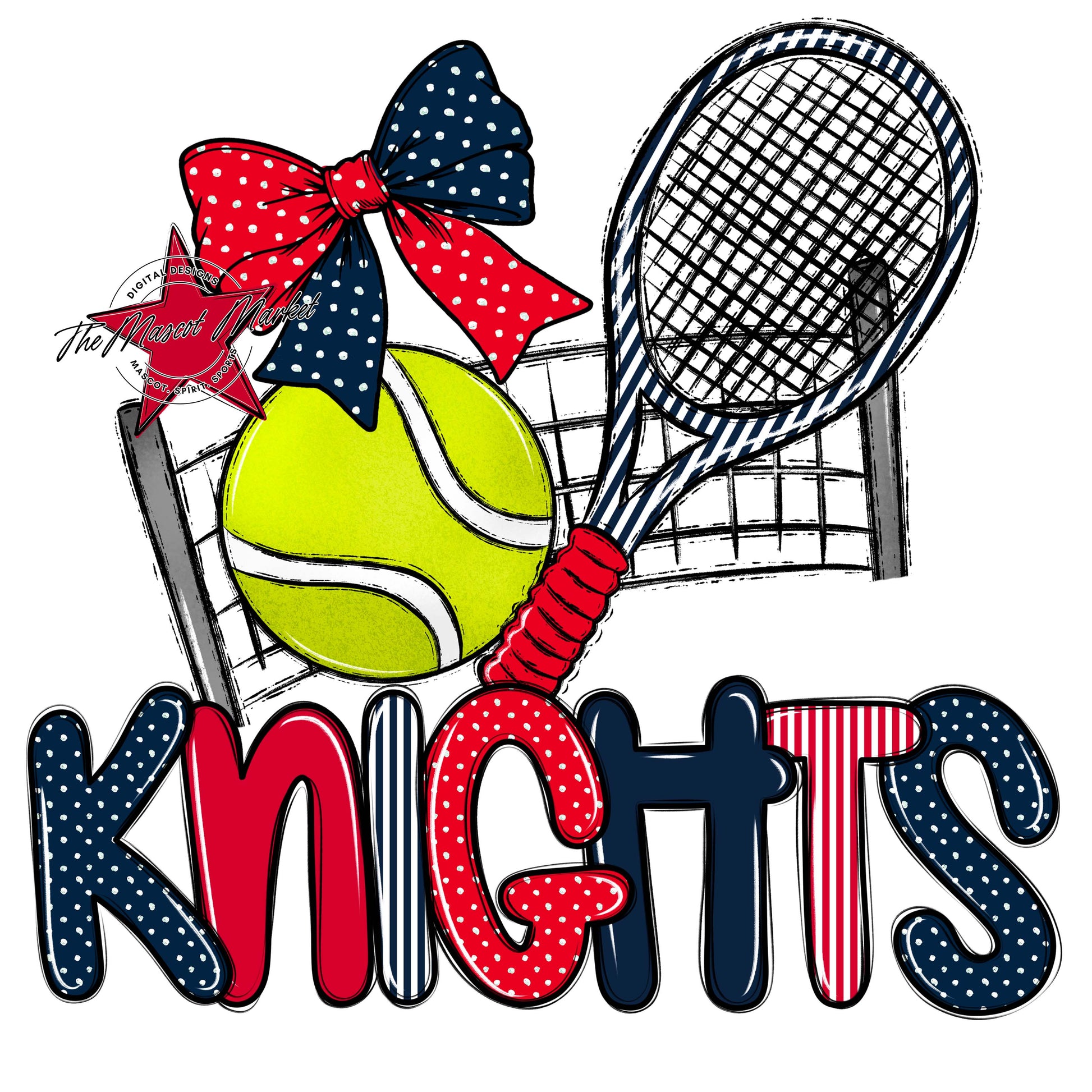 Knights Tennis Spirit Design-Navy & Red