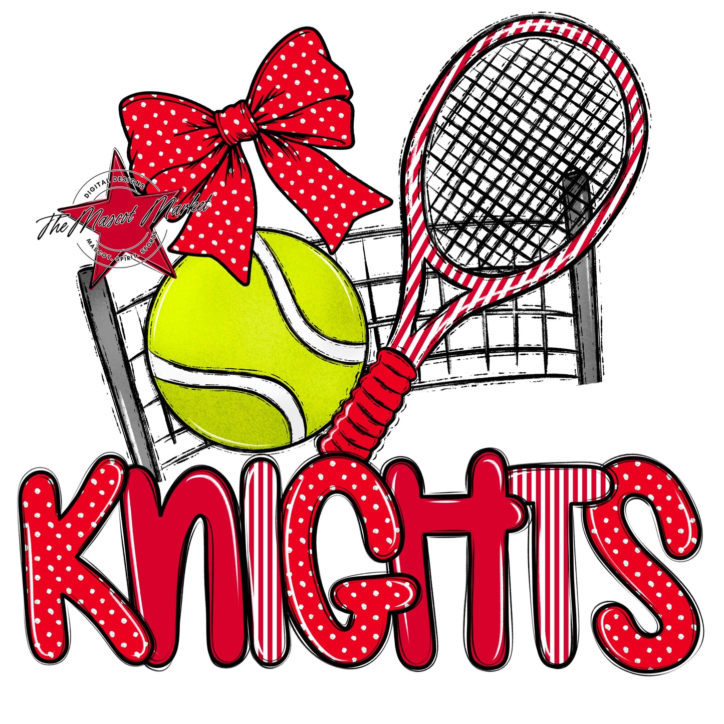 Knights Tennis Spirit Design-Red