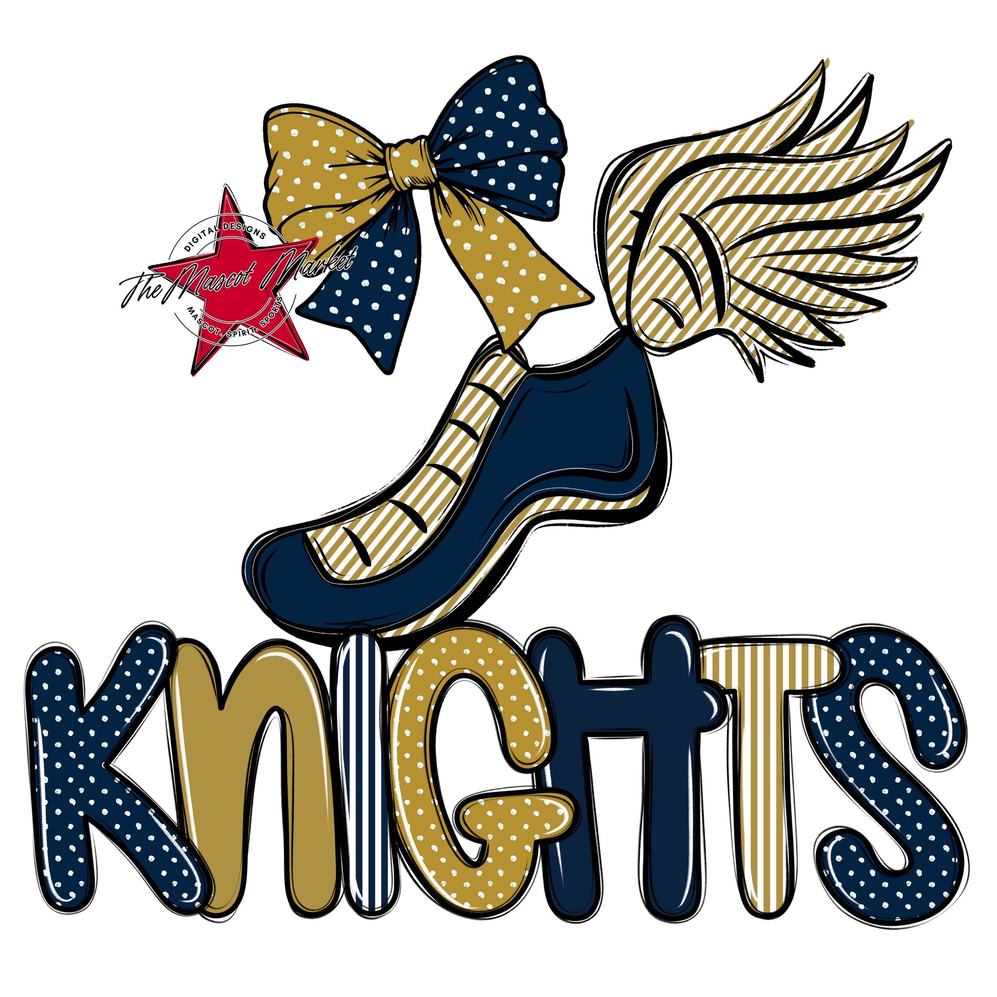 Knights Track Spirit Design-Navy & Gold