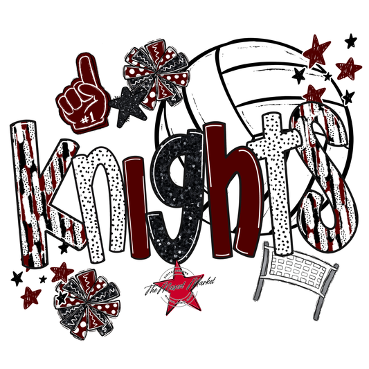 Knights Volleyball Scrape-Maroon
