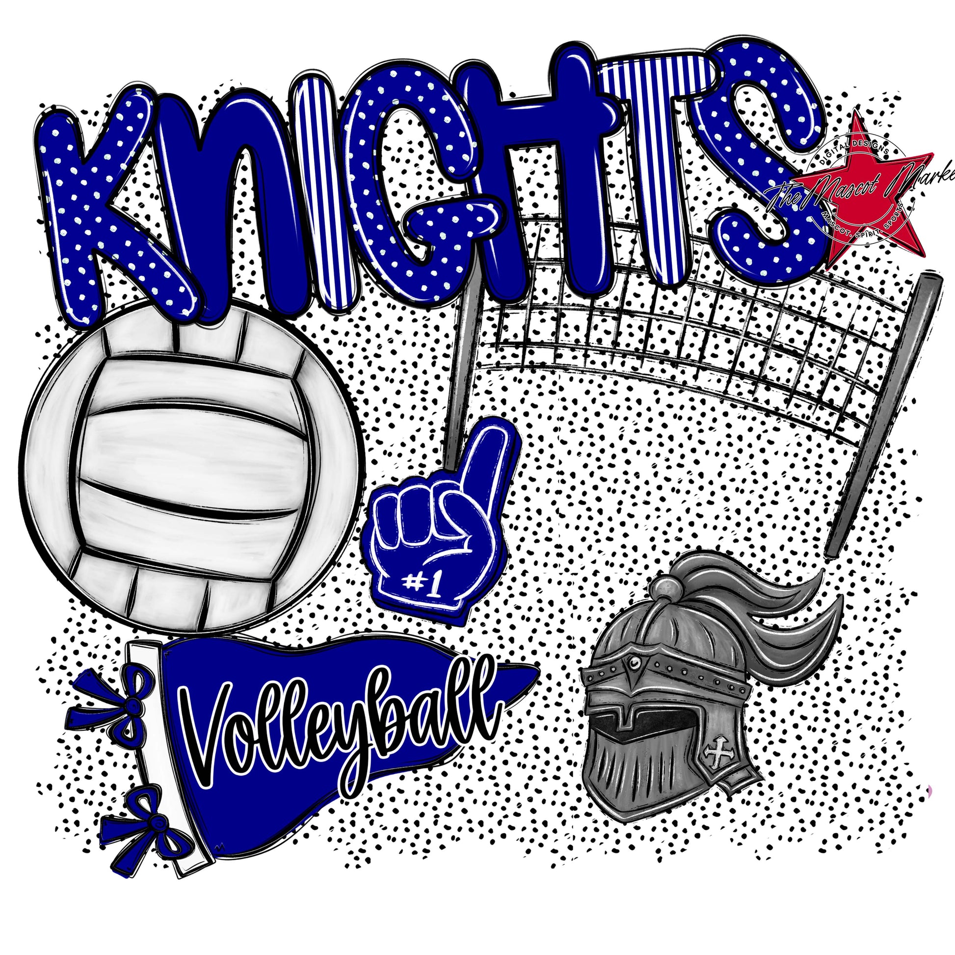 Knights Volleyball Spirit-Blue