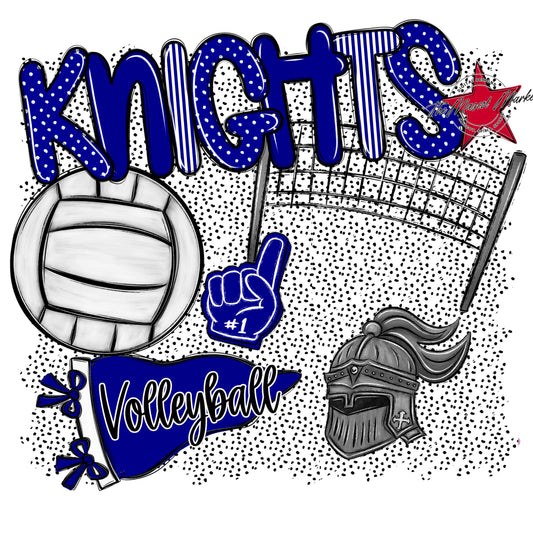 Knights Volleyball Spirit-Blue