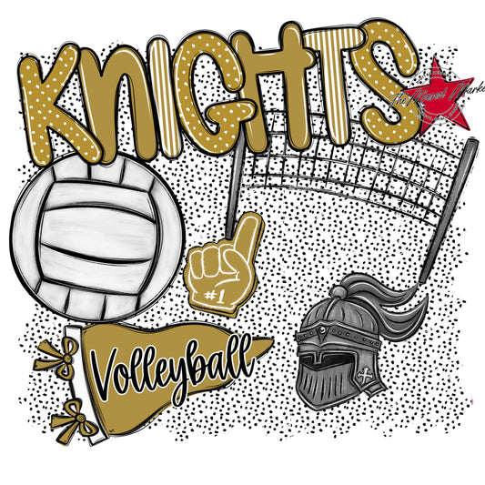 Knights Volleyball Spirit-Gold