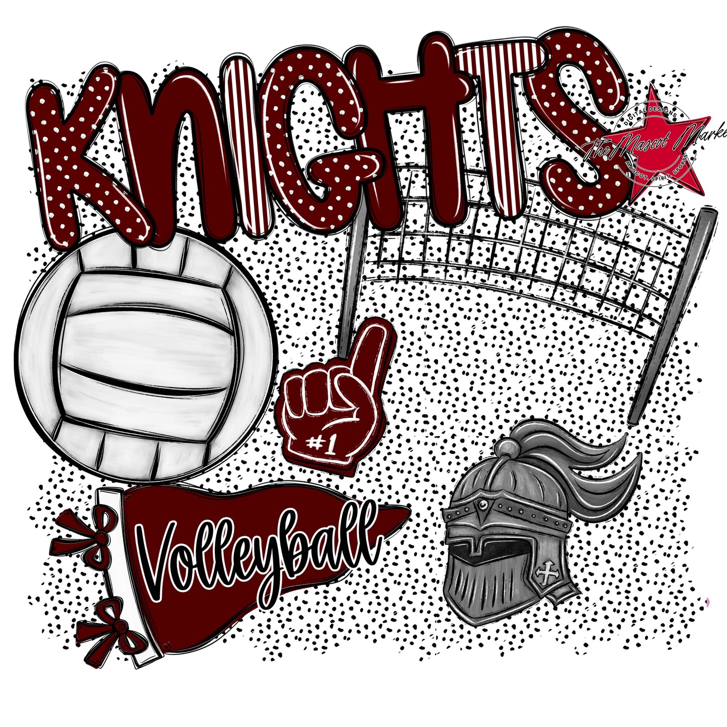 Knights Volleyball Spirit-Maroon