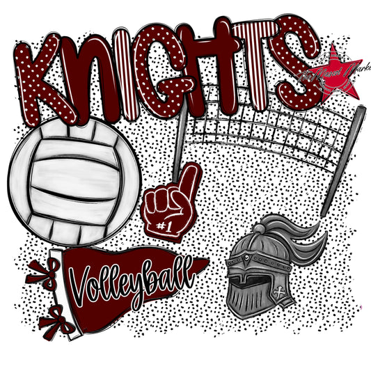 Knights Volleyball Spirit-Maroon