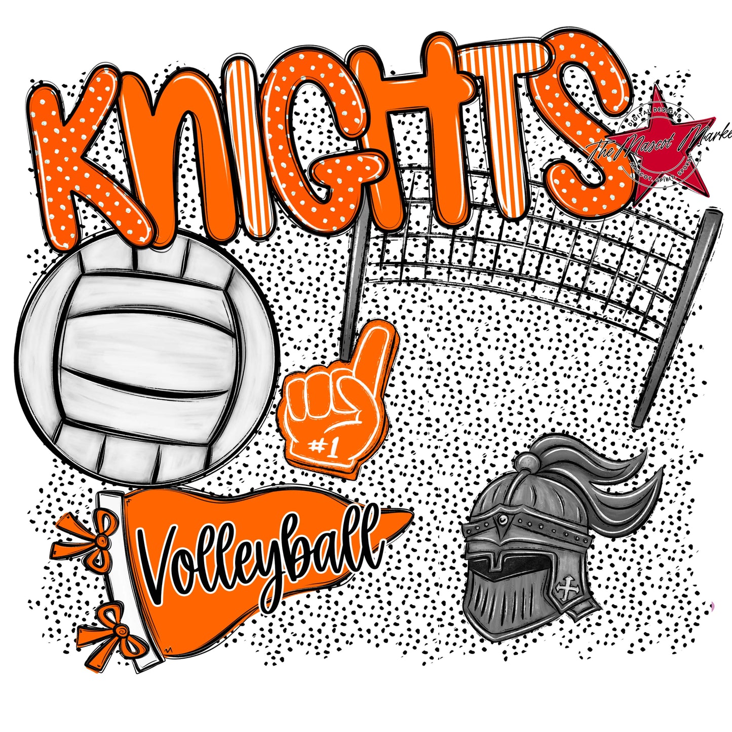 Knights Volleyball Spirit-Orange