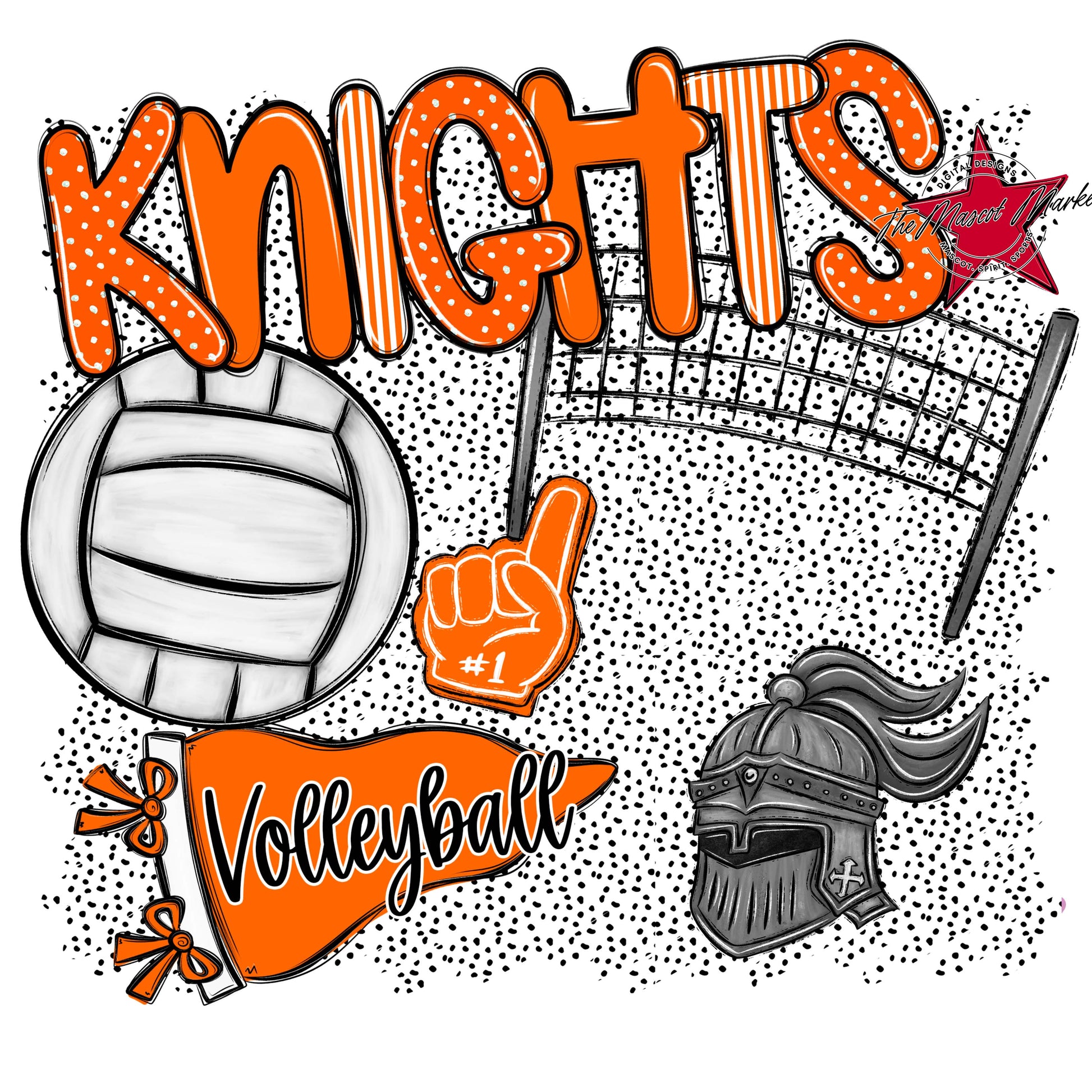 Knights Volleyball Spirit-Orange