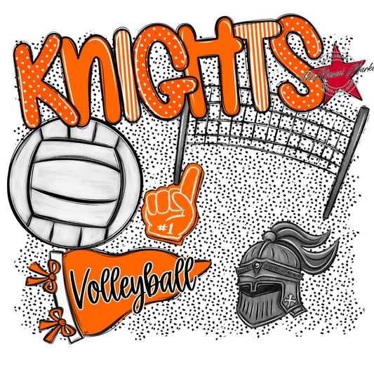 Knights Volleyball Spirit-Orange